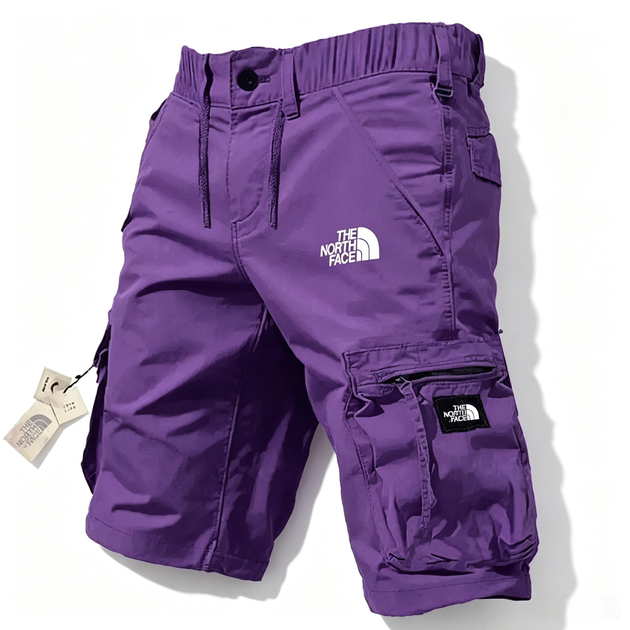 Functional Multi-Pocket Zip-Detail Cropped Shorts