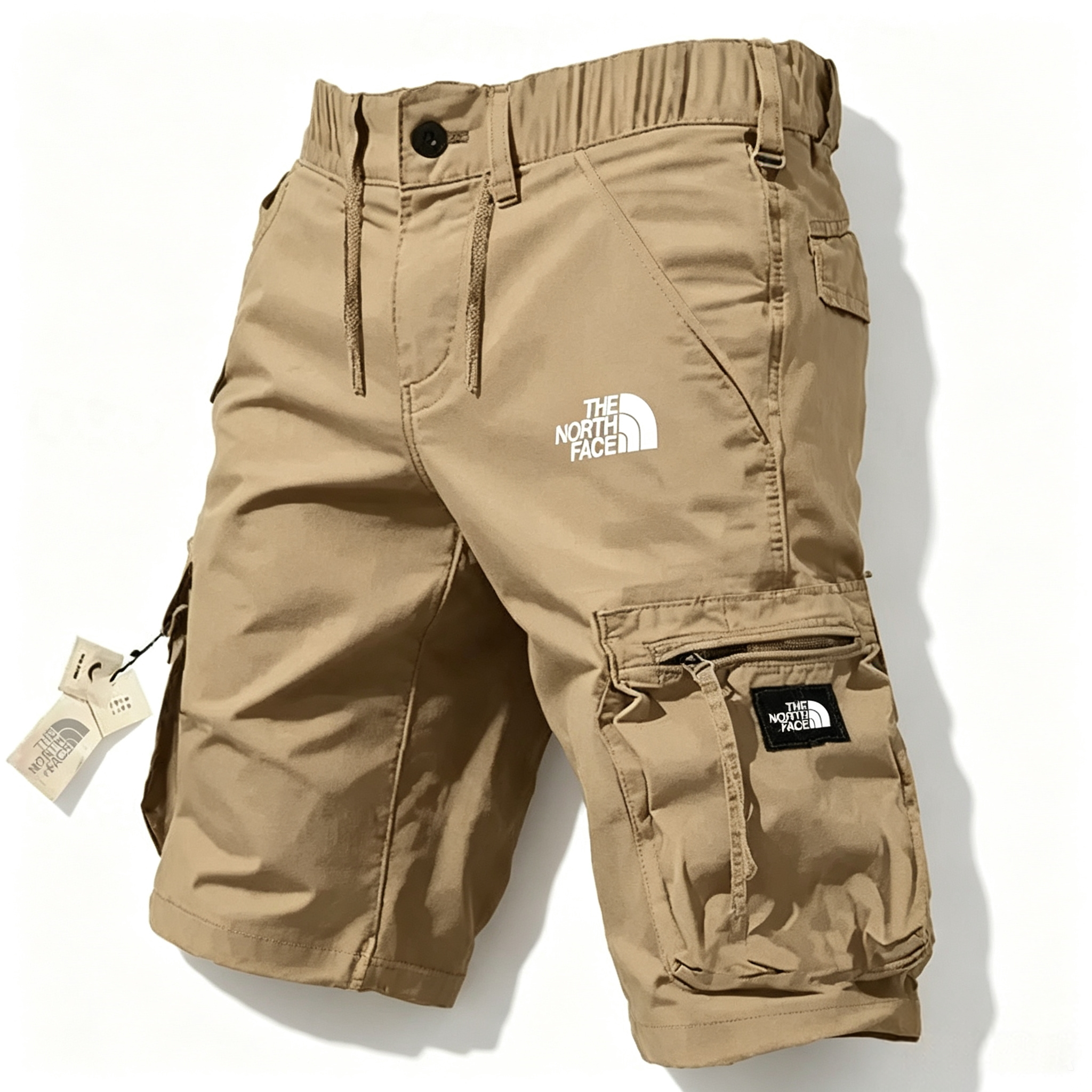 Functional Multi-Pocket Zip-Detail Cropped Shorts