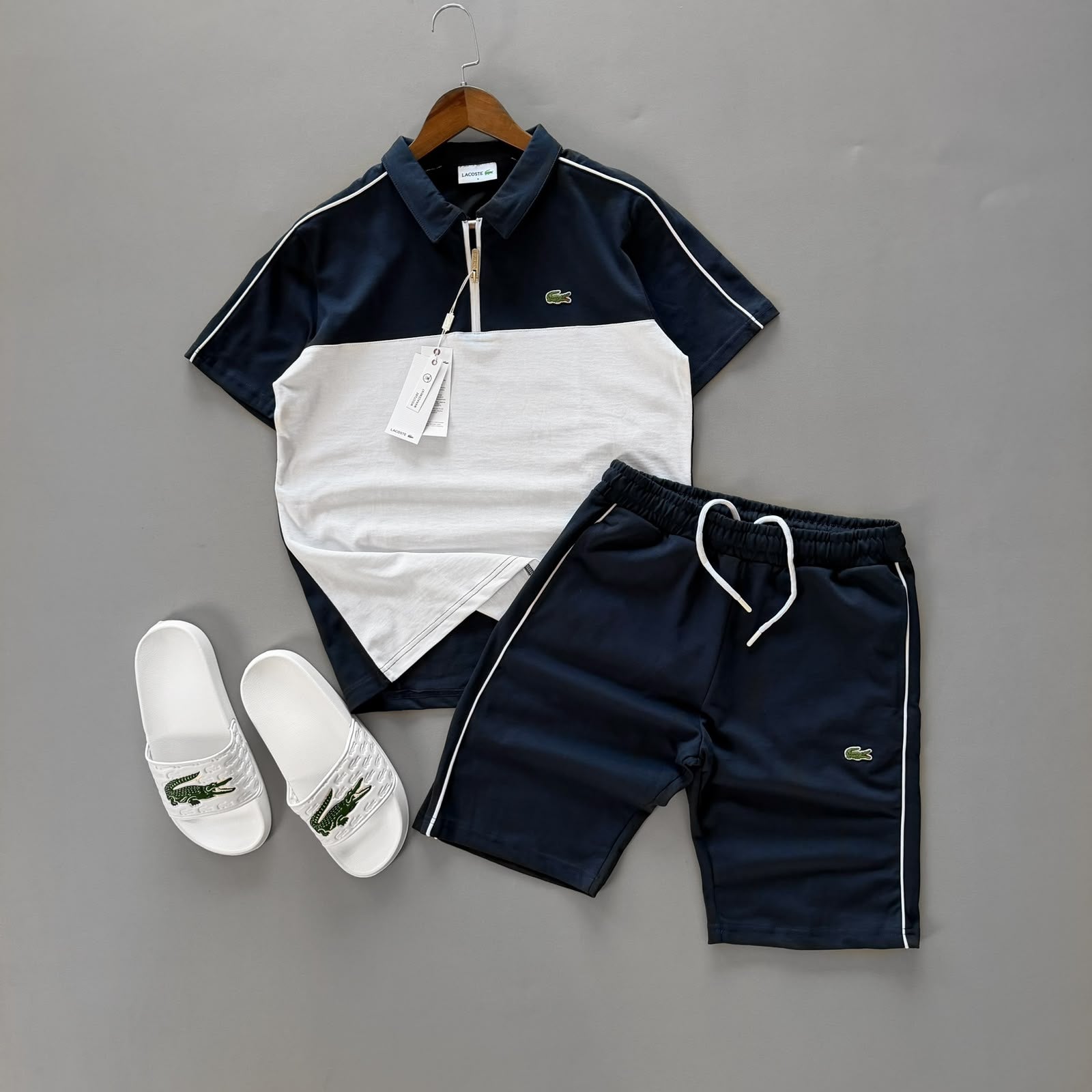 Two-tone matching set (includes slippers)